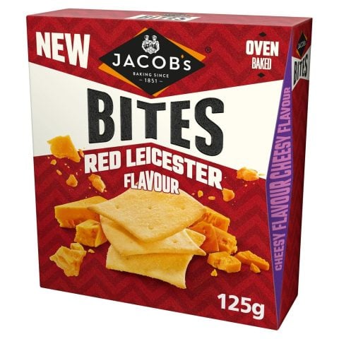 Jacob's Bites Crackers - Red Leicester Flavour, 125g