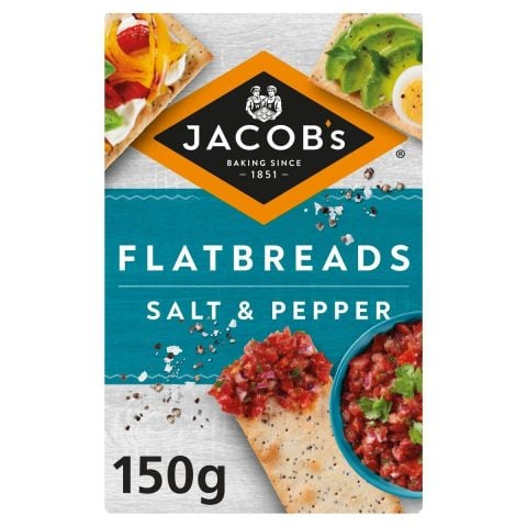 Jacob's Flatbread Salt & Pepper Crackers, 150g