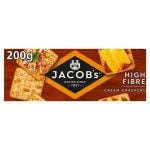 Jacob's High Fibre Cream Crackers, 200g, Crackers and Crispbreads. Sold by crackers.biz.