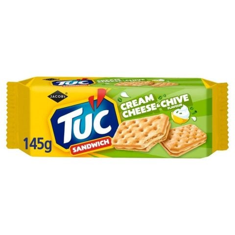 Jacob's Tuc Sandwich Cream Cheese & Chive Flavour Cracker, 145g