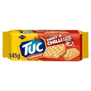 Jacob's Tuc Sandwich Sweet Chilli & Sour Cream Flavour Cracker, 145g