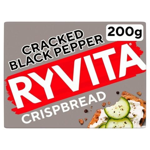 Ryvita Crispbread Cracked Black Pepper Crackers, 200g