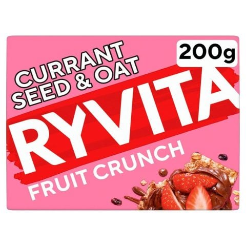Ryvita Crispbread Fruit Crunch Currant Seed & Oat Crackers, 200g