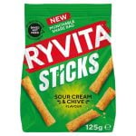 Ryvita Sour Cream and Chive Sticks, 125g, Breadsticks. Sold by crackers.biz.