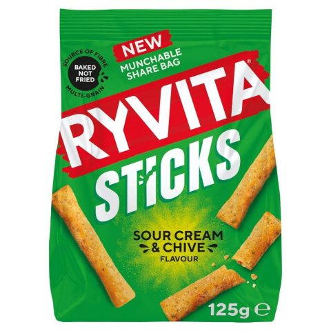 Ryvita Sour Cream & Chive Sticks, 125g