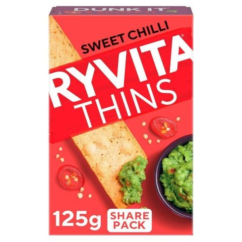 Ryvita Thins Sweet Chilli Flatbread Crackers, 125g