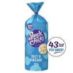 Snack A Jacks Jumbo Salt & Vinegar Rice Cakes Sharing Crisps, 117g, front of pack